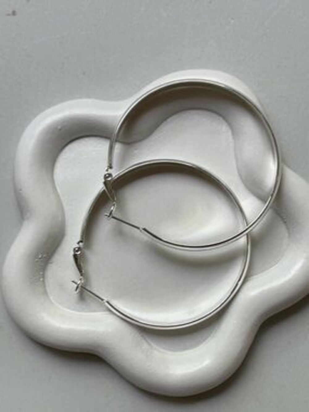 Classic Silver S925 Small Hoop Earrings C Sleek Womens Jewelry